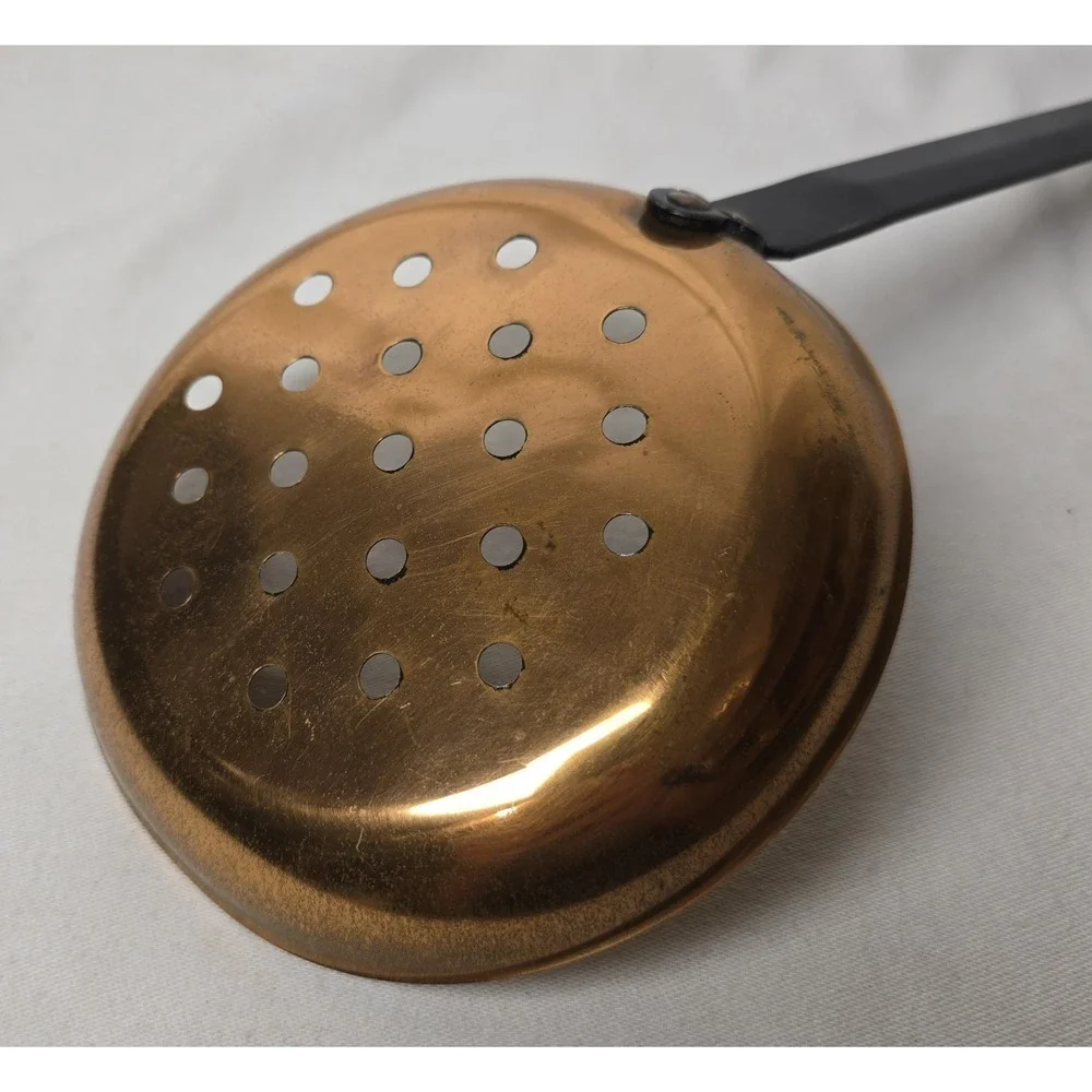 Copper Strainer with Iron Handle Hand Forged 16